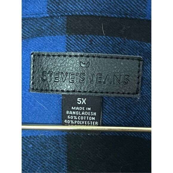 Steve’s Jeans plaid button down shirt 5x - Picture 3 of 4